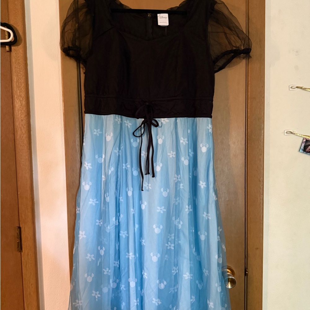 Her Universe Black Dress with Light Blue Minnie Mouse Skirt
